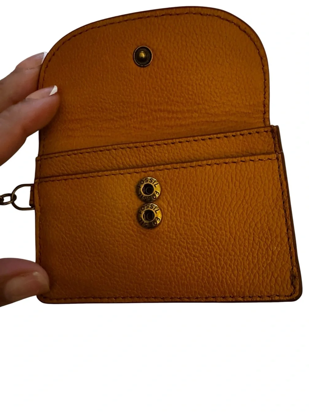 Fossil  Adelyn Leather Card Case with Keychain